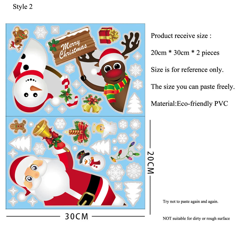 Festive Christmas Snowman & Santa Window Stickers - Image 5