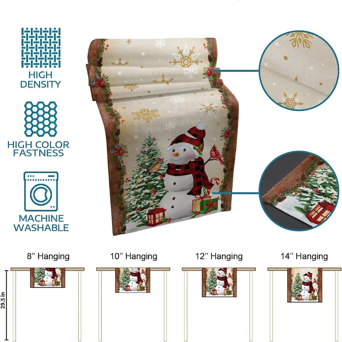 Charming Snowman Christmas Table Runner Decor - Image 19