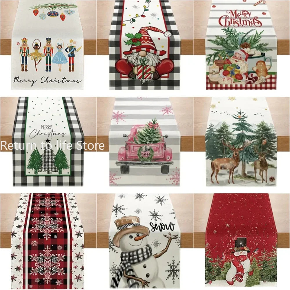 Charming Snowman Christmas Table Runner for Dining - Image 11