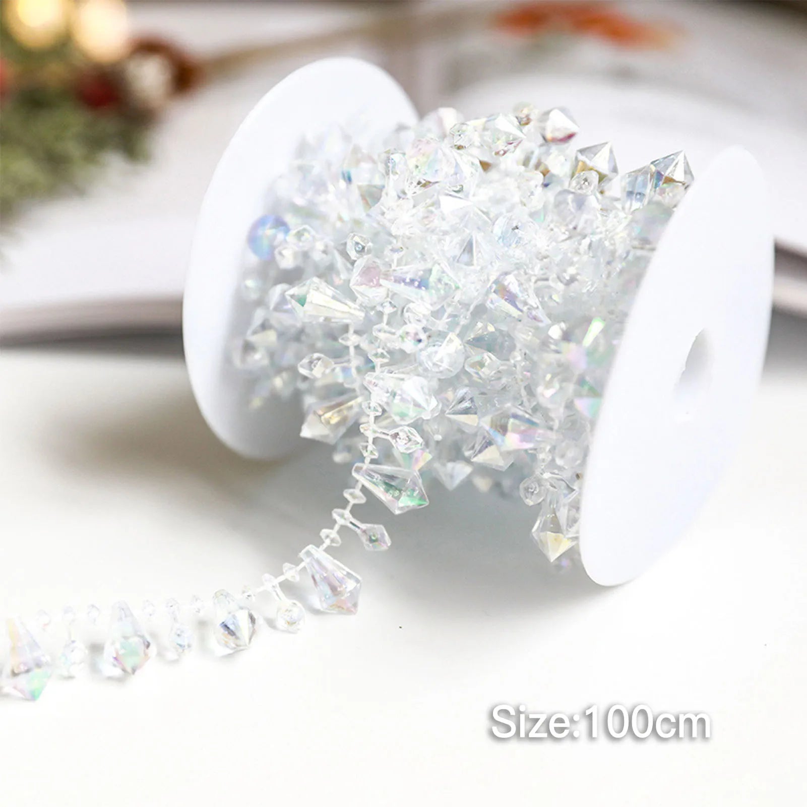 Festive 10m Christmas Tree Beads Garland Decor - Image 11