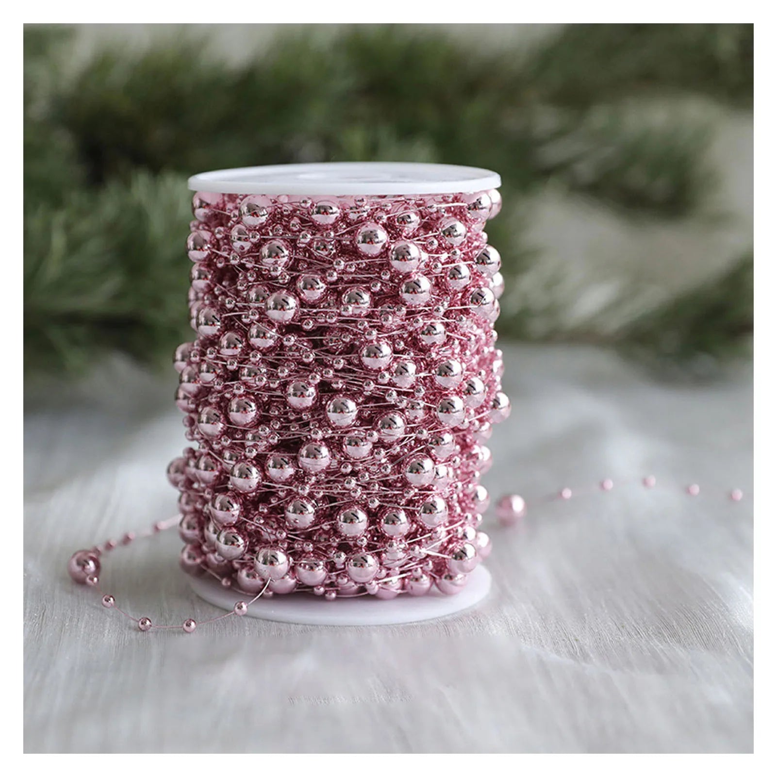 Festive 10m Christmas Tree Beads Garland Decor - Image 6