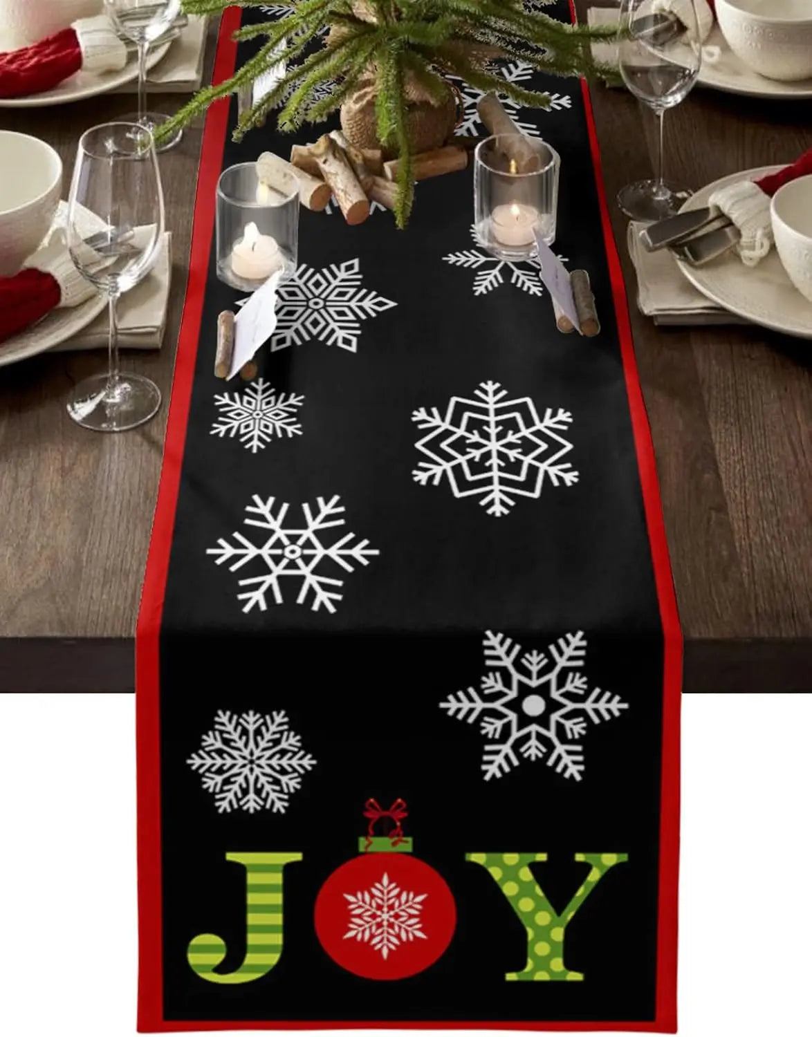 Festive Snowman Wooden Linen Table Runner - Image 23