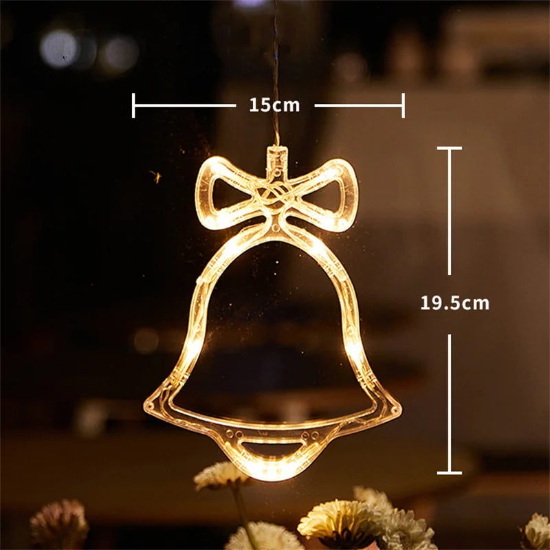 Shimmering Christmas Snowflake Santa Window Decor - Image 9