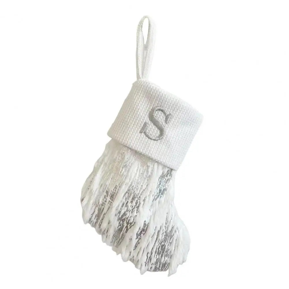 Embroidered White Christmas Stocking for Cheerful Decor - Image 22