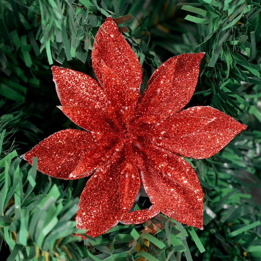Sparkling Holiday Flower Ornaments for Trees - Image 9