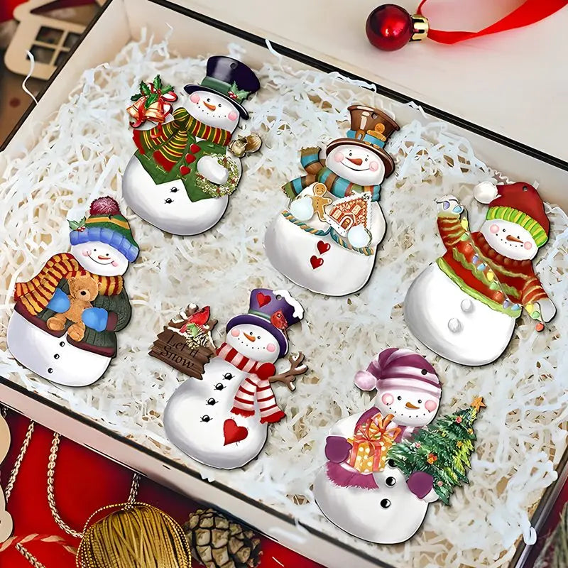 Charming Wooden Snowman Christmas Ornament Decoration - Image 11