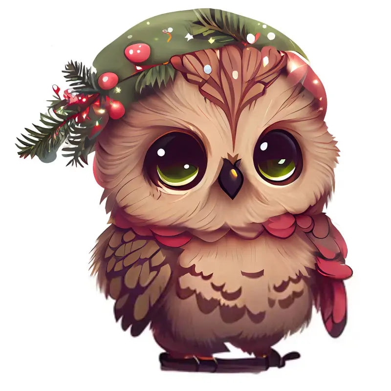 Festive Merry Christmas Owl Wall Decals - Image 7