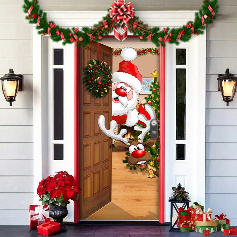 Festive Santa Gingerbread House Door Cover - Image 23