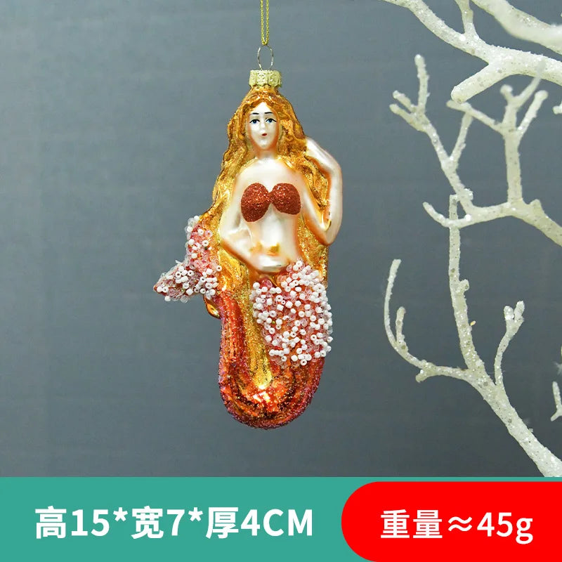 Christmas Marine Animal Glass Pendant Ornaments - Image 15