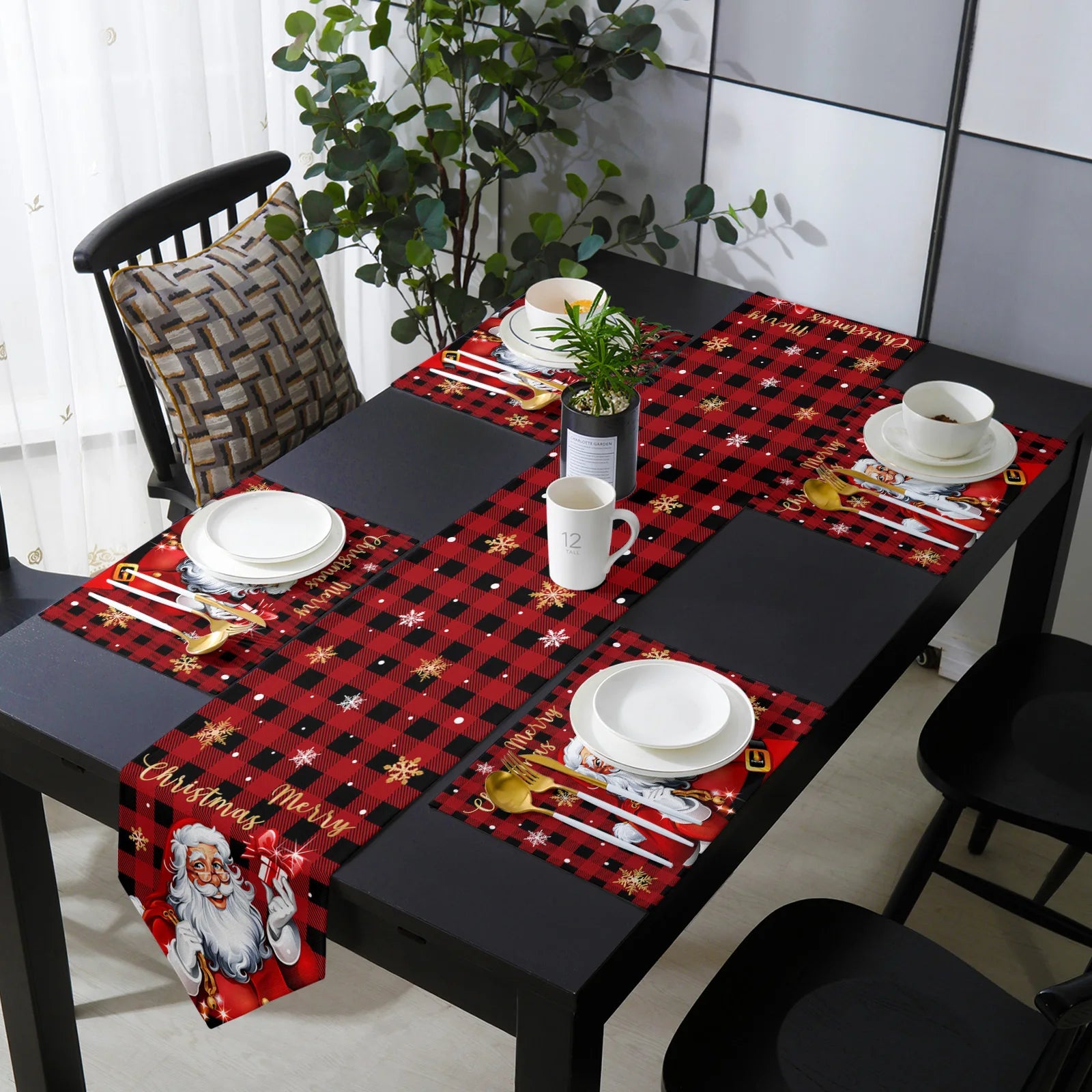 Charming Christmas Snowman & Santa Table Runner - Image 4
