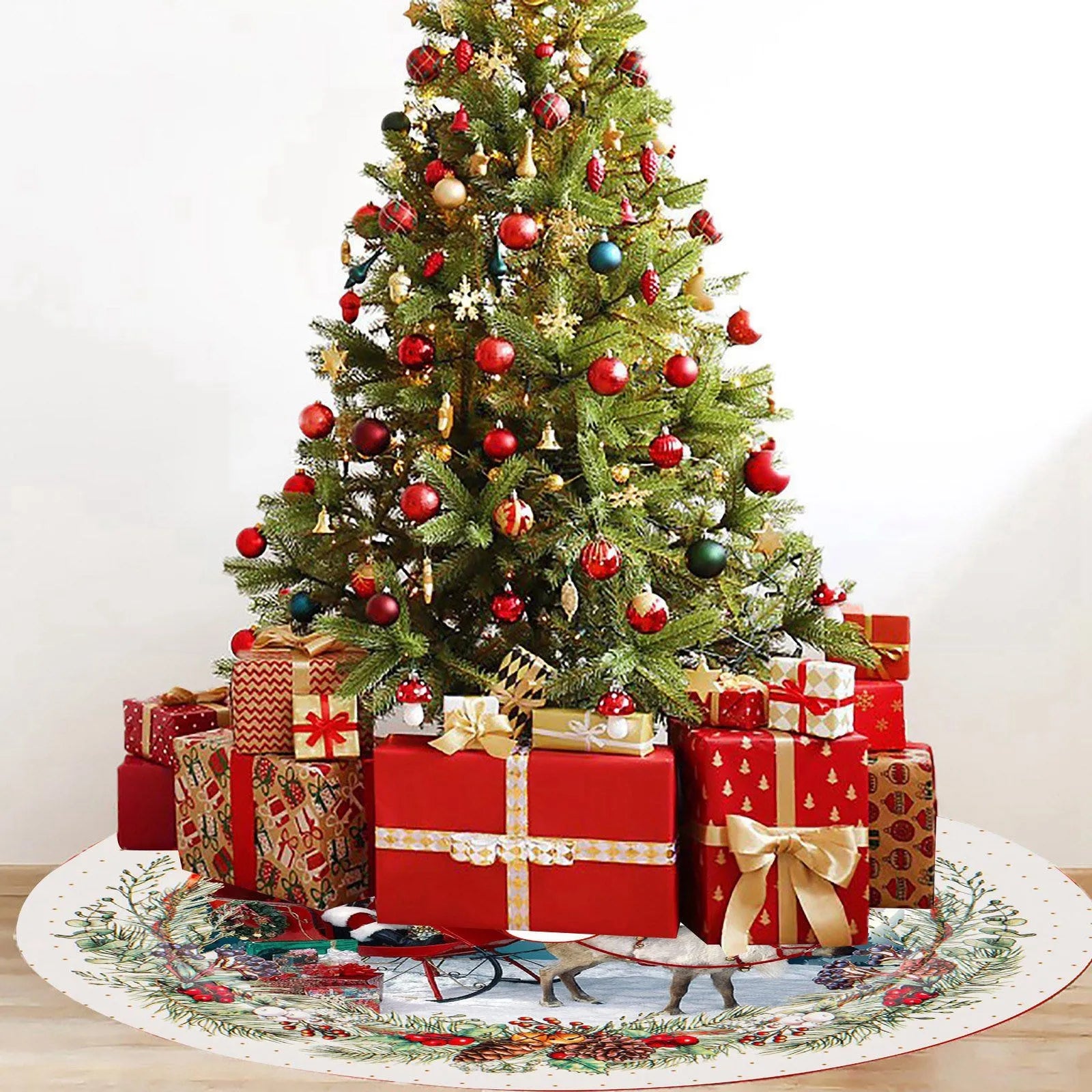 Charming Pink Snowman Christmas Tree Skirt - Image 14