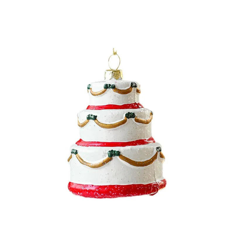 Charming Painted Wooden Christmas House Pendant - Image 9