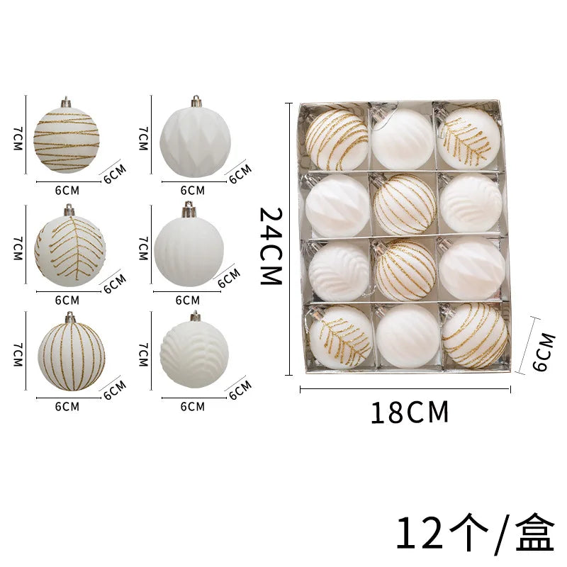 Elegant 12pcs Wine Red Christmas Ball Ornaments - Image 2