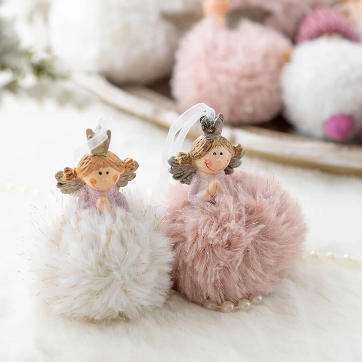 Festive Angel Baby Plush Doll Ornament - Image 5