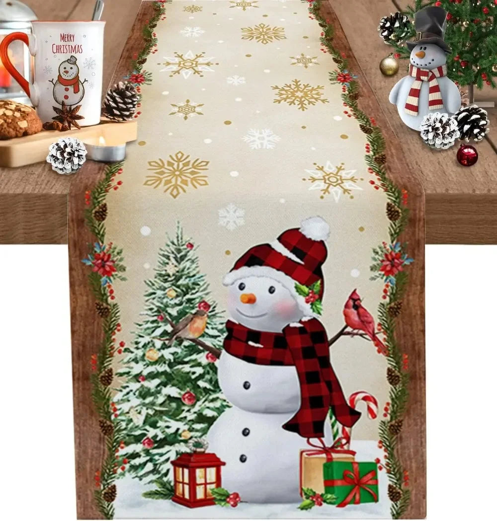 Charming Snowman Christmas Table Runner Decor - Image 3