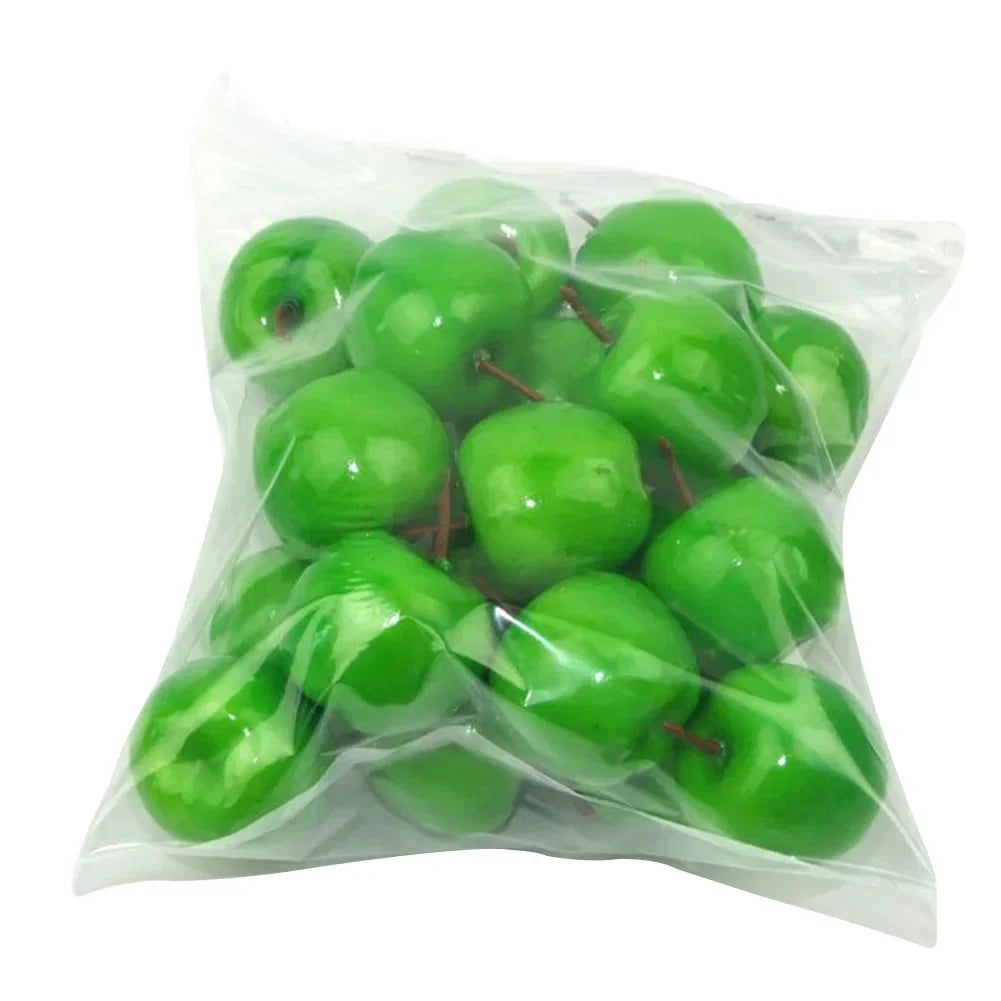 20 Mini Red & Green Artificial Apples – Festive Decor - Image 2