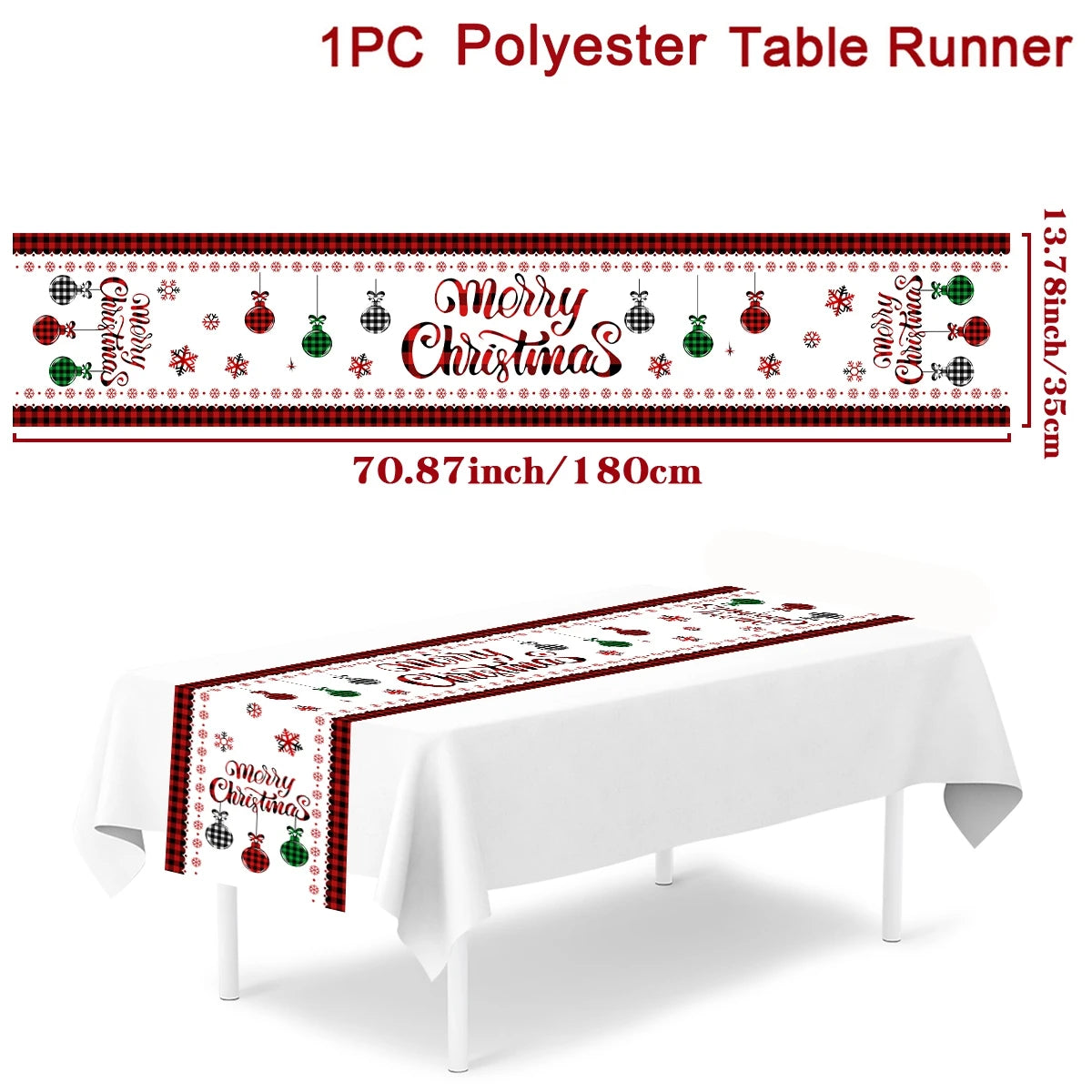Festive Red Floral Table Runner for Christmas - Image 16