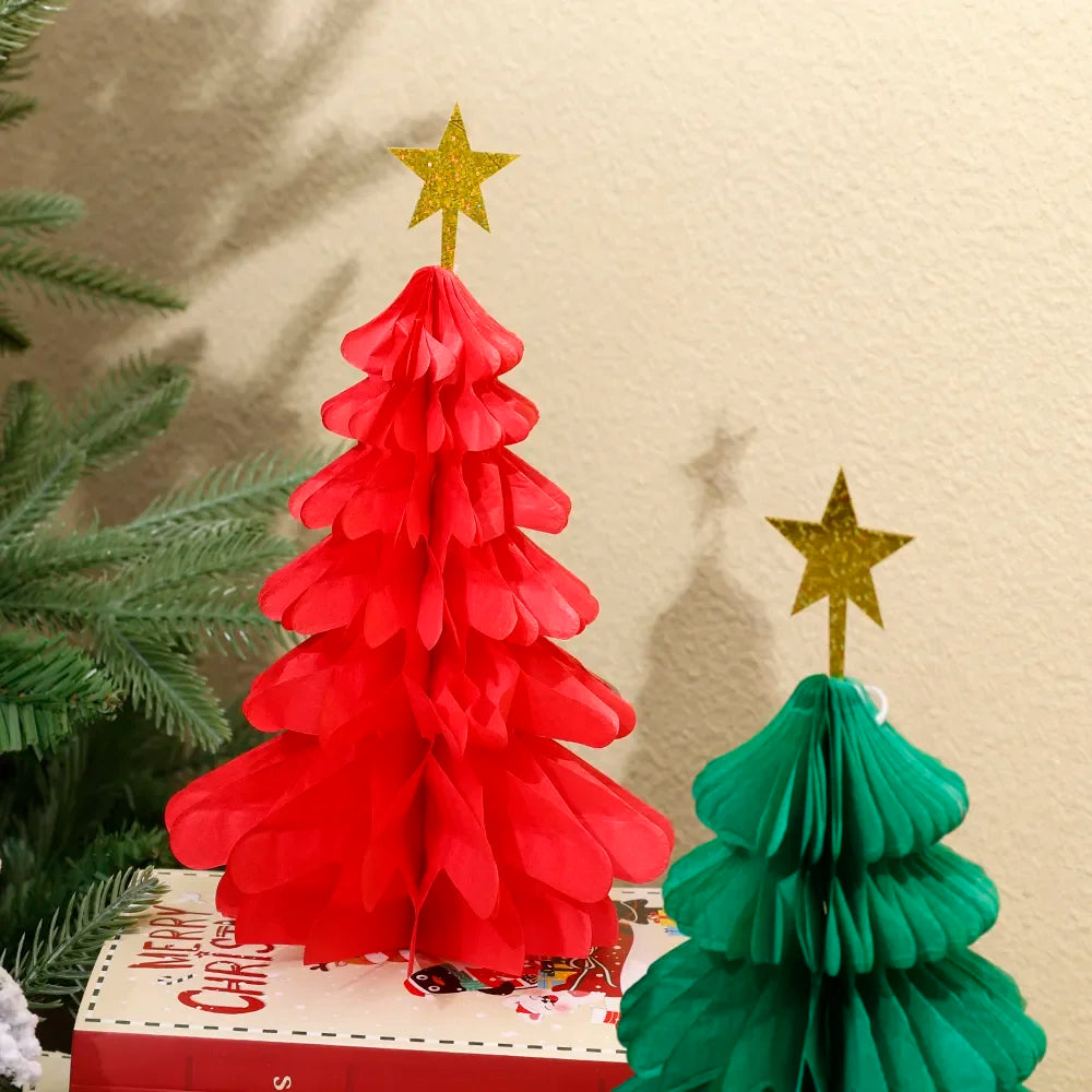 Festive Honeycomb Christmas Ornaments – Red & Green - Image 18