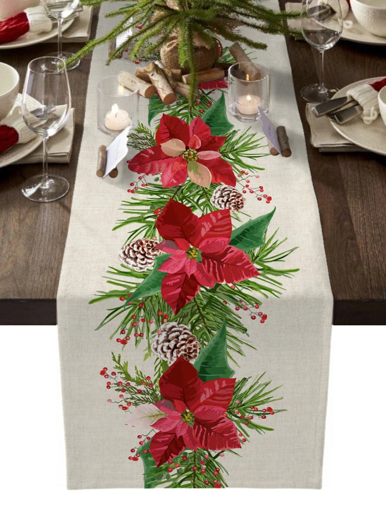 Festive Christmas Tree Print Table Runner for Events - Image 8