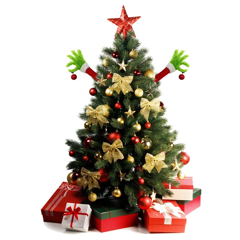 Charming Green Fur Elf Doll Tree Decor - Image 3