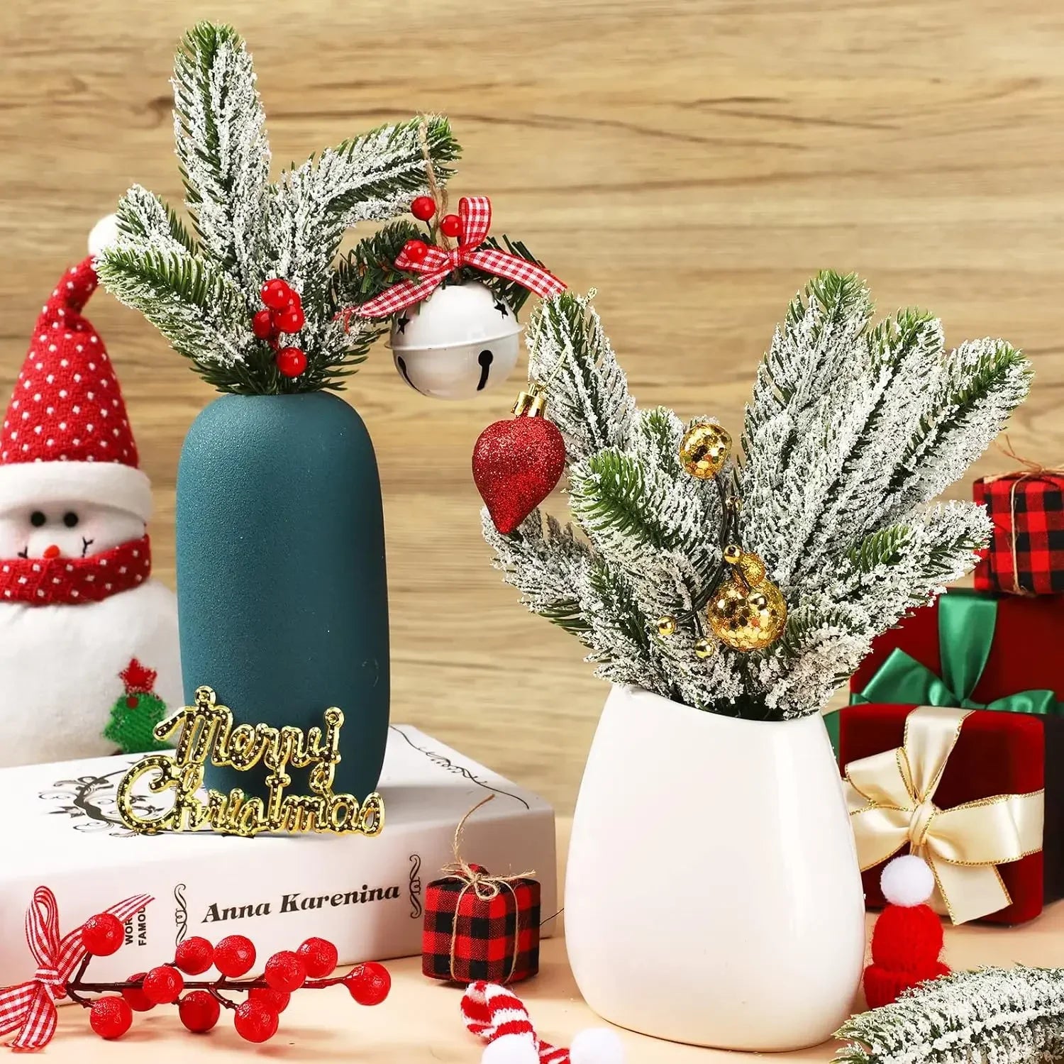 10/5Pcs Snowy Pine Branches for Christmas Decor - Image 17