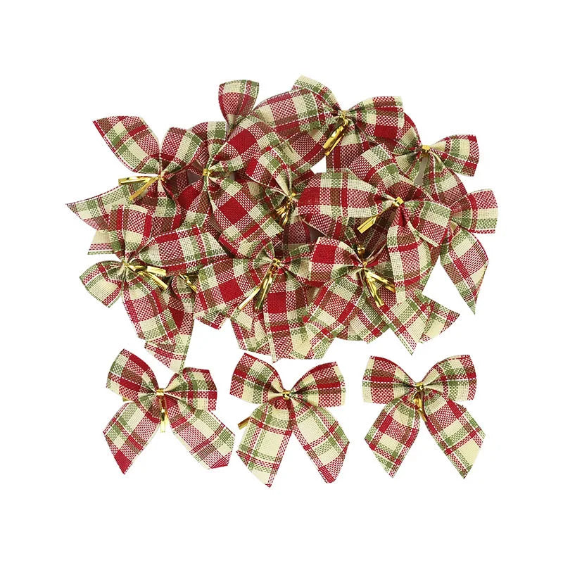 Christmas Gold Dust Bow Ornaments - 10/20pcs - Image 11