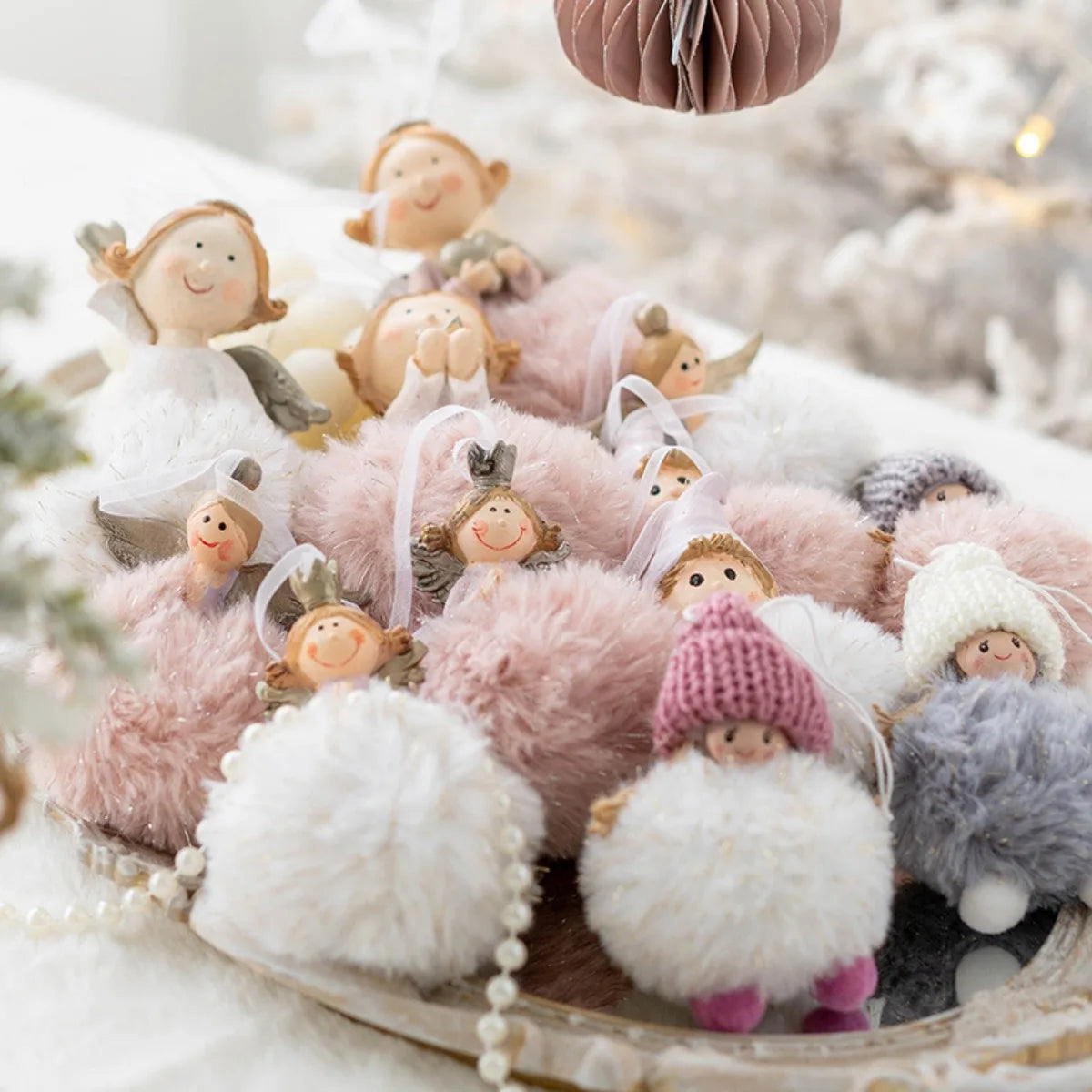 Festive Angel Baby Plush Doll Ornament - Image 3