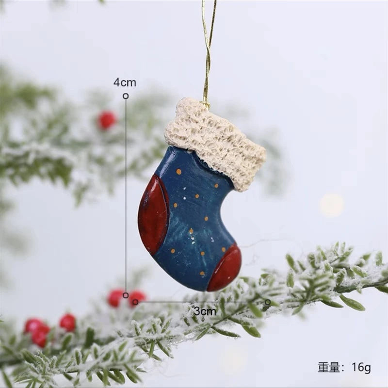 Festive Resin Christmas Sock & Snowman Ornaments - Image 10