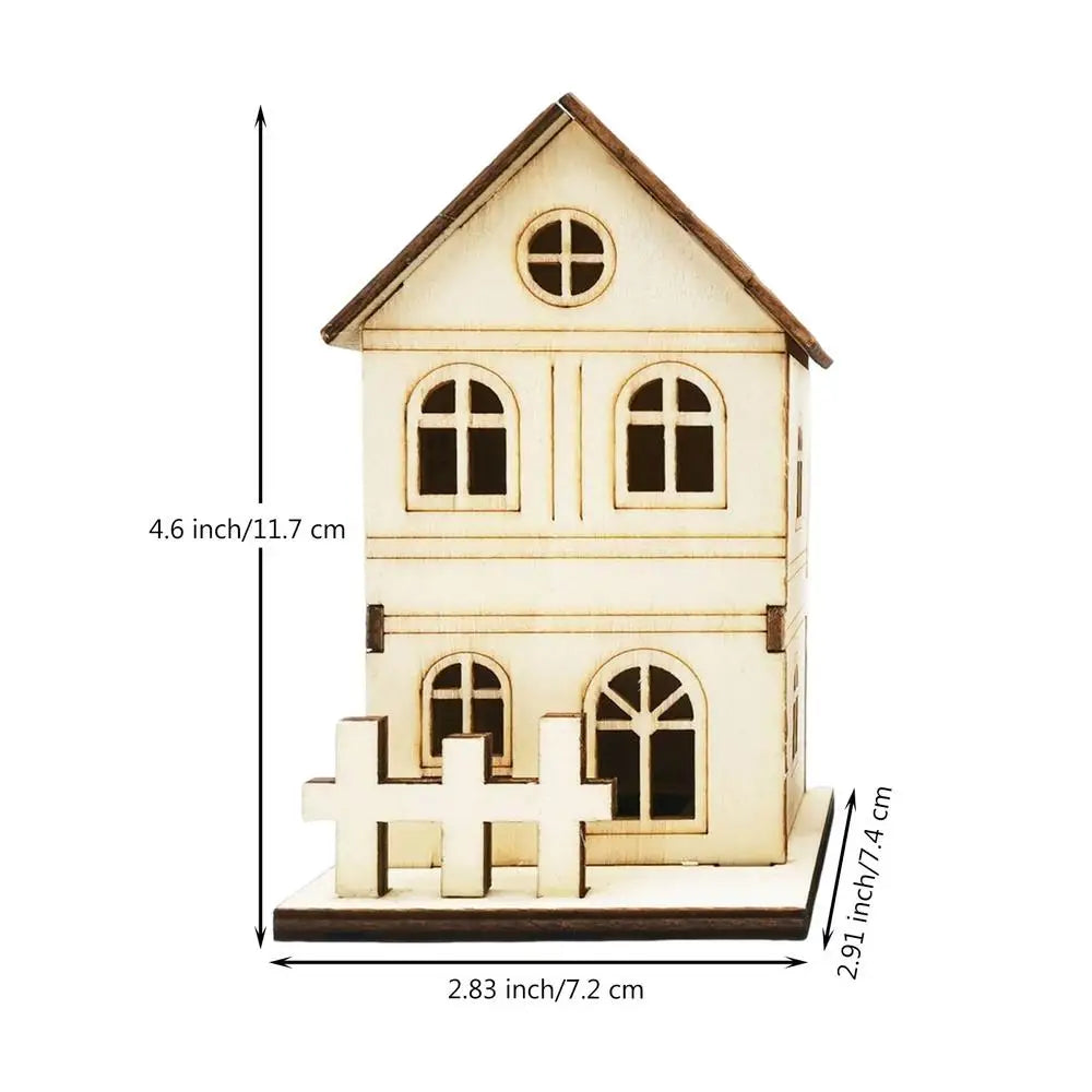 Mini LED Wooden House for Festive Christmas Decor - Image 2