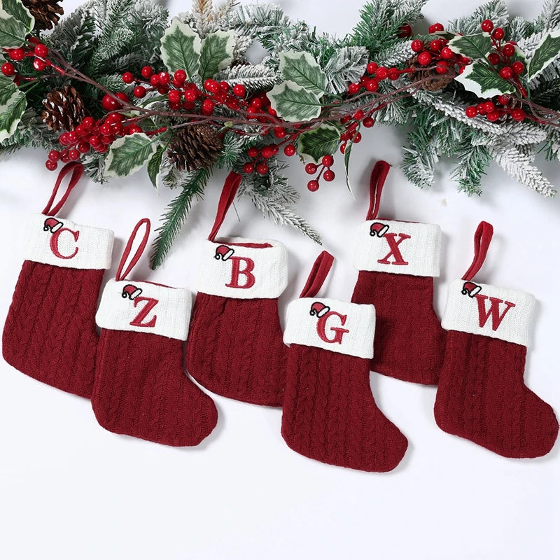 Cozy Christmas Alphabet Knitting Socks Ornaments - Image 35