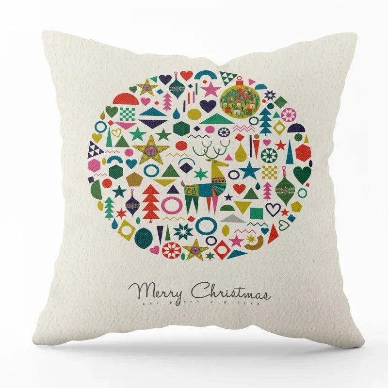 Festive Santa Claus Snowman Decorative Pillow Cover - Image 26