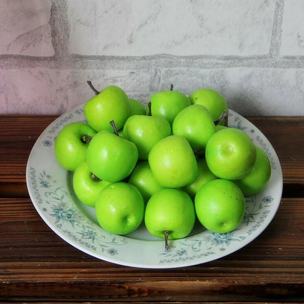 20 Mini Red & Green Artificial Apples – Festive Decor - Image 34