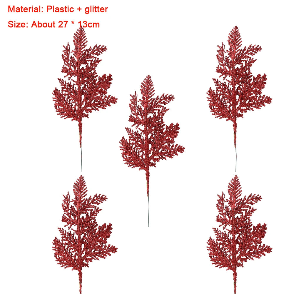 Glittering Pine Leaves for Festive Christmas Decor - Image 15