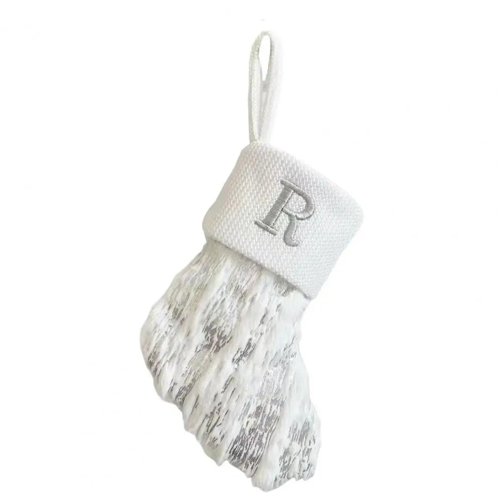 Embroidered White Christmas Stocking for Cheerful Decor - Image 23