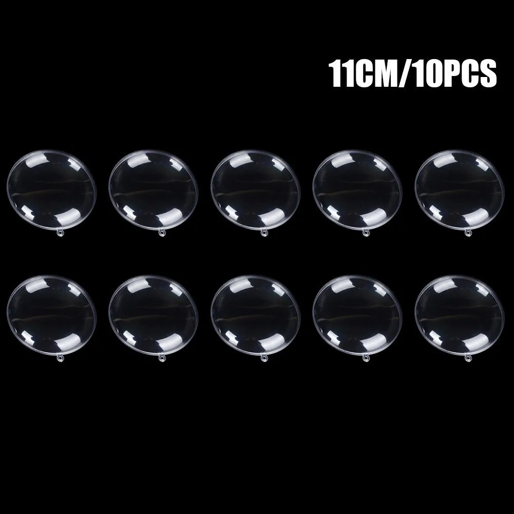 10 Clear Plastic Christmas Baubles for Festive Decor - Image 2
