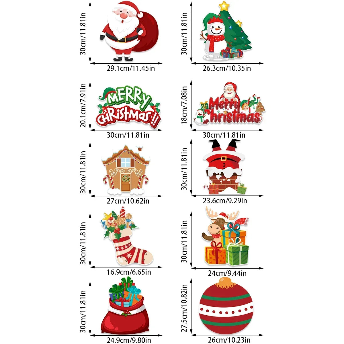 Festive Santa Snowman Elk Christmas Door Banner - Image 10