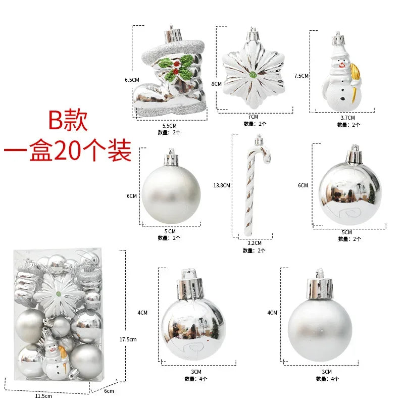 20Pcs Rose Gold Christmas Tree Ornaments Set - Image 12