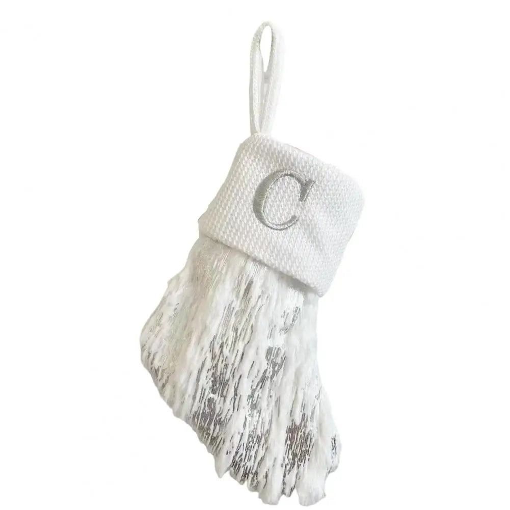 Embroidered White Christmas Stocking for Cheerful Decor - Image 29