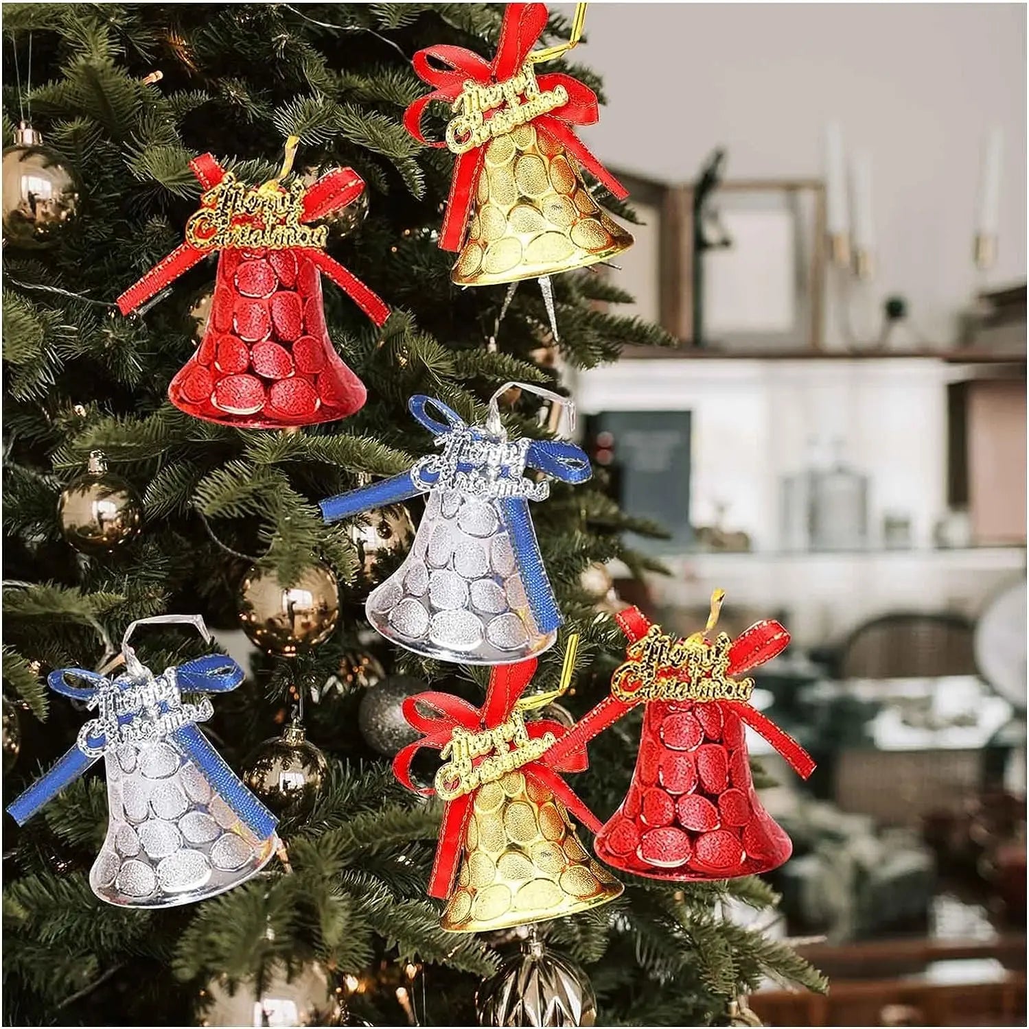 4PCS Gold Christmas Bells for Festive Decor - Image 23