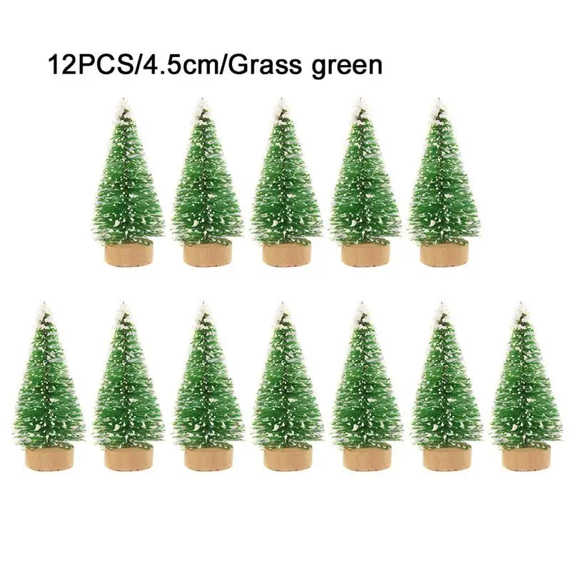 Festive Mini Christmas Trees - Set of 12 - Image 5