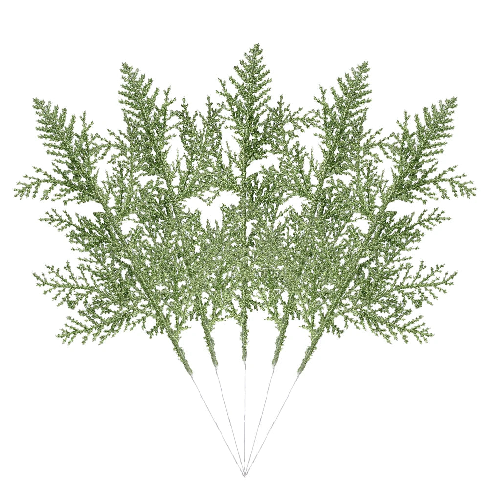 Glittering Gold & Silver Pine Leaves Garland - Image 17