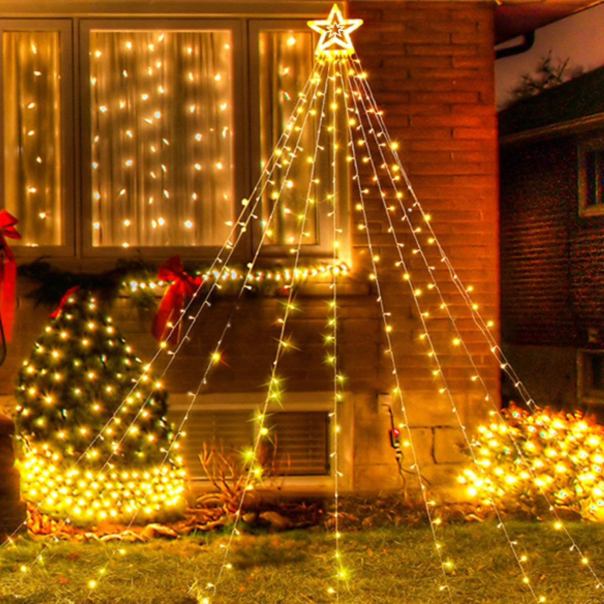 Festive LED Star Waterfall Fairy Lights for Christmas - Image 20
