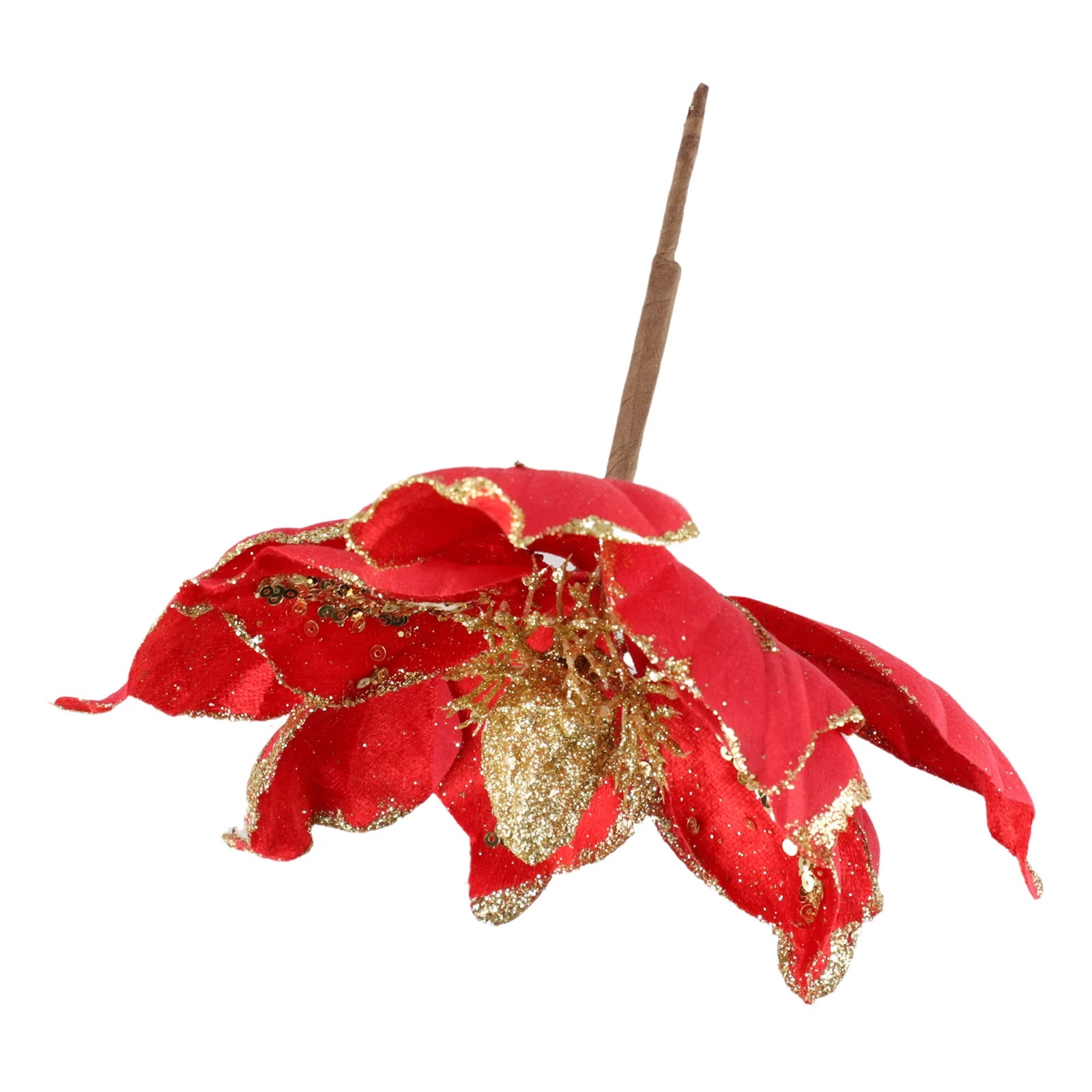 Sparkling Christmas Poinsettia Hanging Tree Decor - Image 31