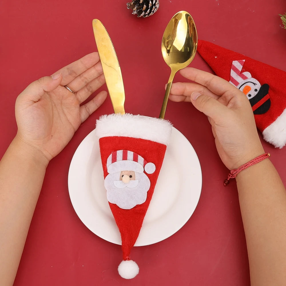 Festive Christmas Cutlery Holder Bag for Holiday Decor - Image 14