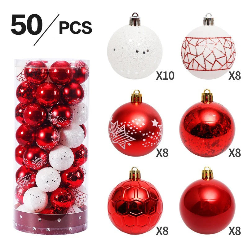 50Pcs Festive Green & Red Christmas Ornaments - Image 7