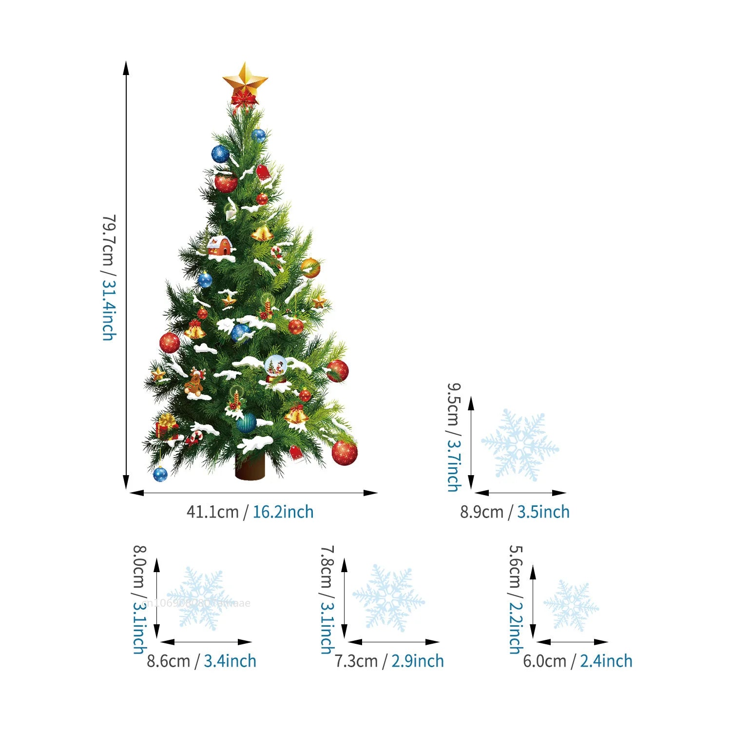 Festive Santa & Tree Christmas Window Stickers - Image 17