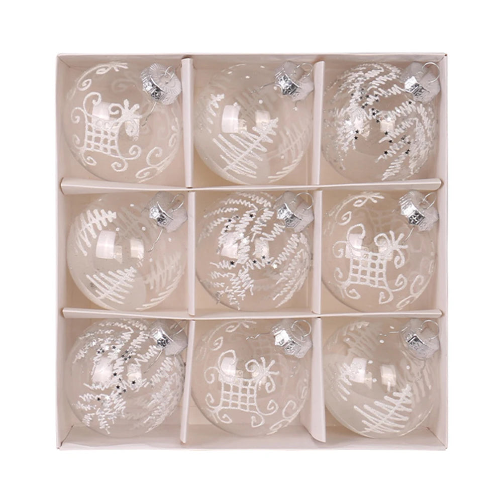 Wine Red Christmas Ball Ornaments - 9pcs Set - Image 18
