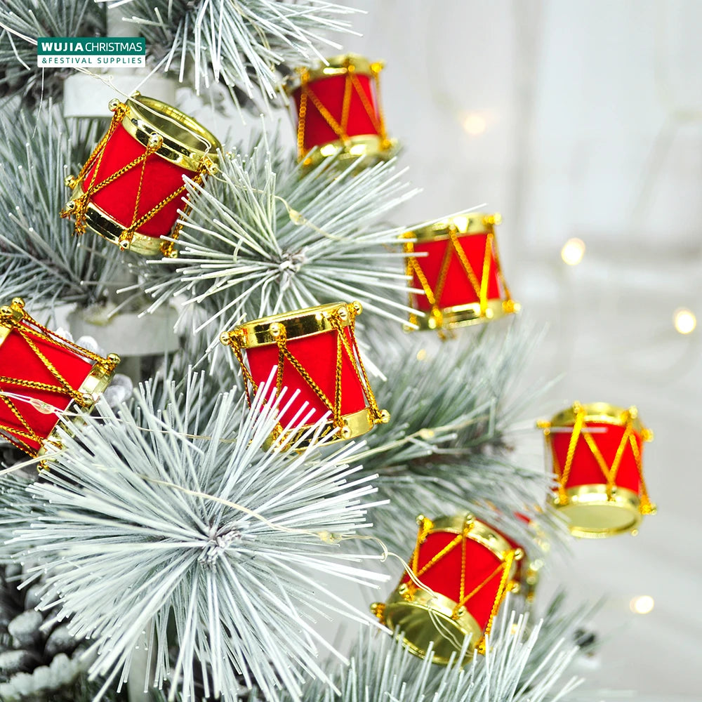 12pcs Red Mini Drums for Christmas Tree Decor - Image 11
