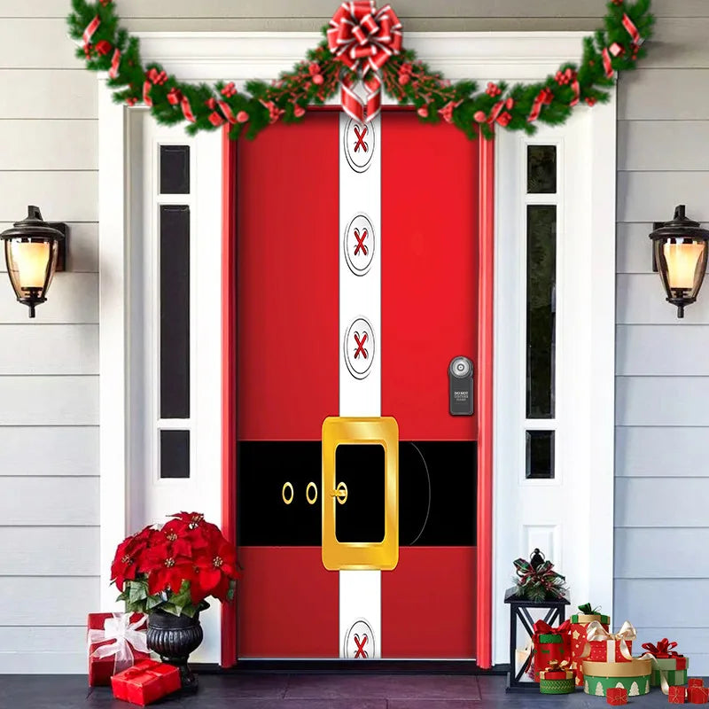 Festive Santa Gingerbread House Door Cover - Image 4