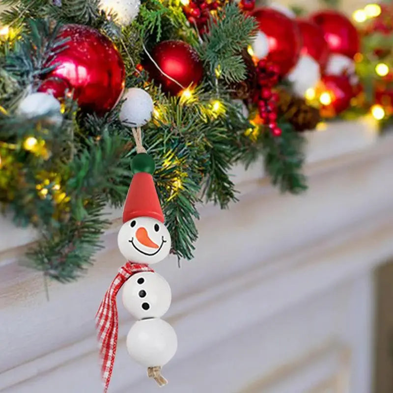 190pcs Smiling Face Christmas Wood Beads for Crafts - Image 5